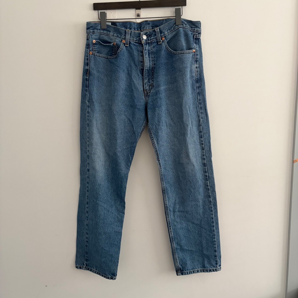 Levi's 505 Regular Fit Straight Leg Jeans Blue W36 L32